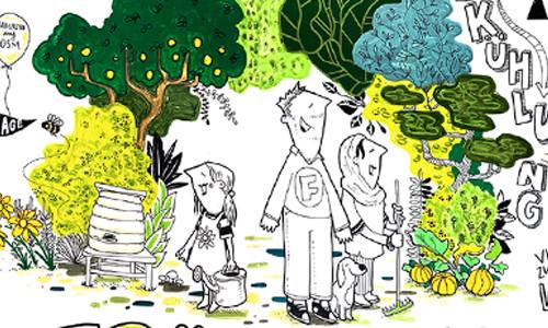 Portfolio studio animanova Graphic Recording analog Grüne Oasen