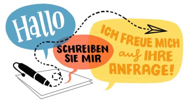 Kontakt schreiben sie mir ich freue mich auf ihre Anfrage