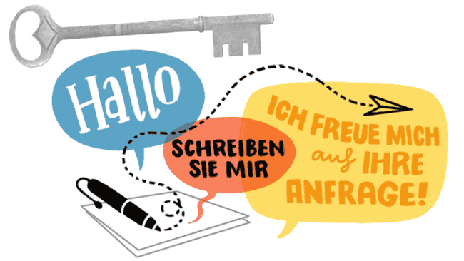 studio animanova Schlüssel Kontakt schreiben sie mir ich freue mich auf ihre Anfrage studio animanova