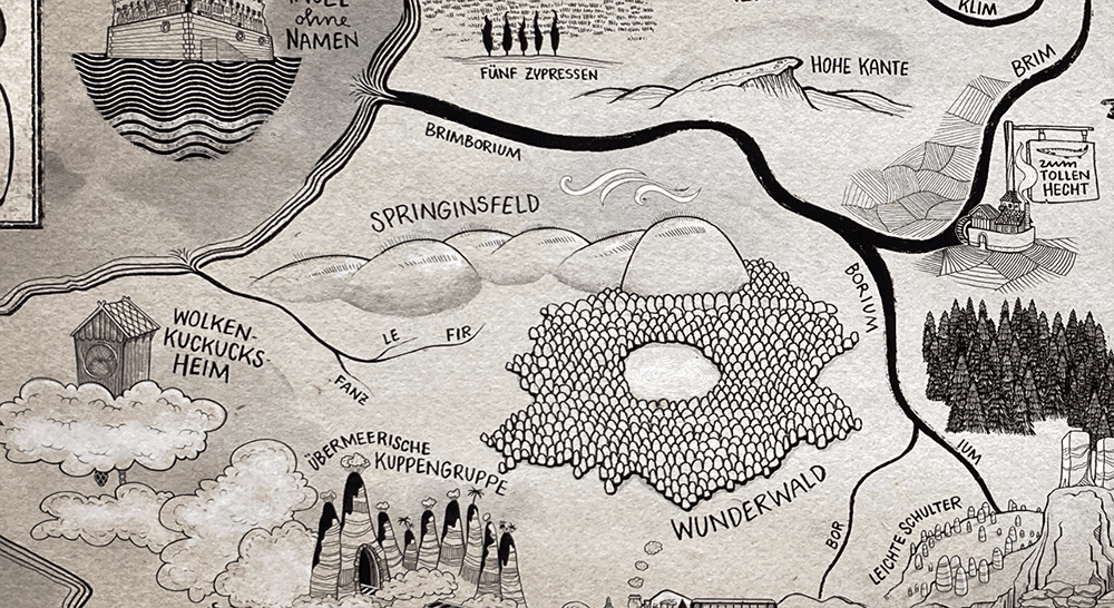 Anderswo Landkarte Ausschnitt Informative Illustration studio animanova