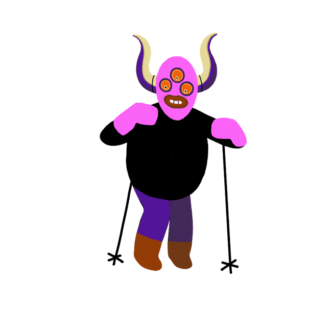 animiertes GIF Skifahrer